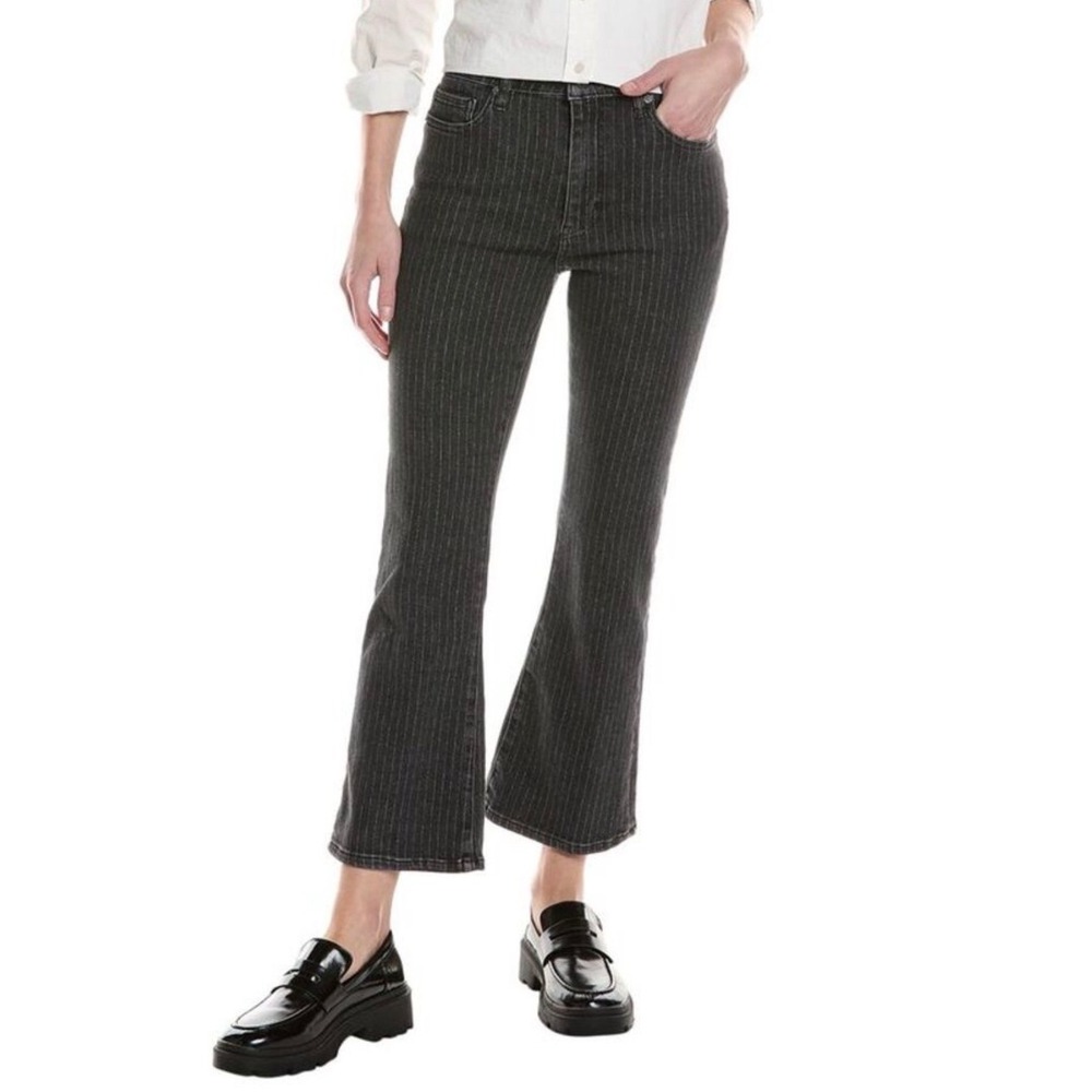 FRAME Le Crop Mini‎ Boot Pinstripe Jeans Gray High Rise Bootcut Size 30